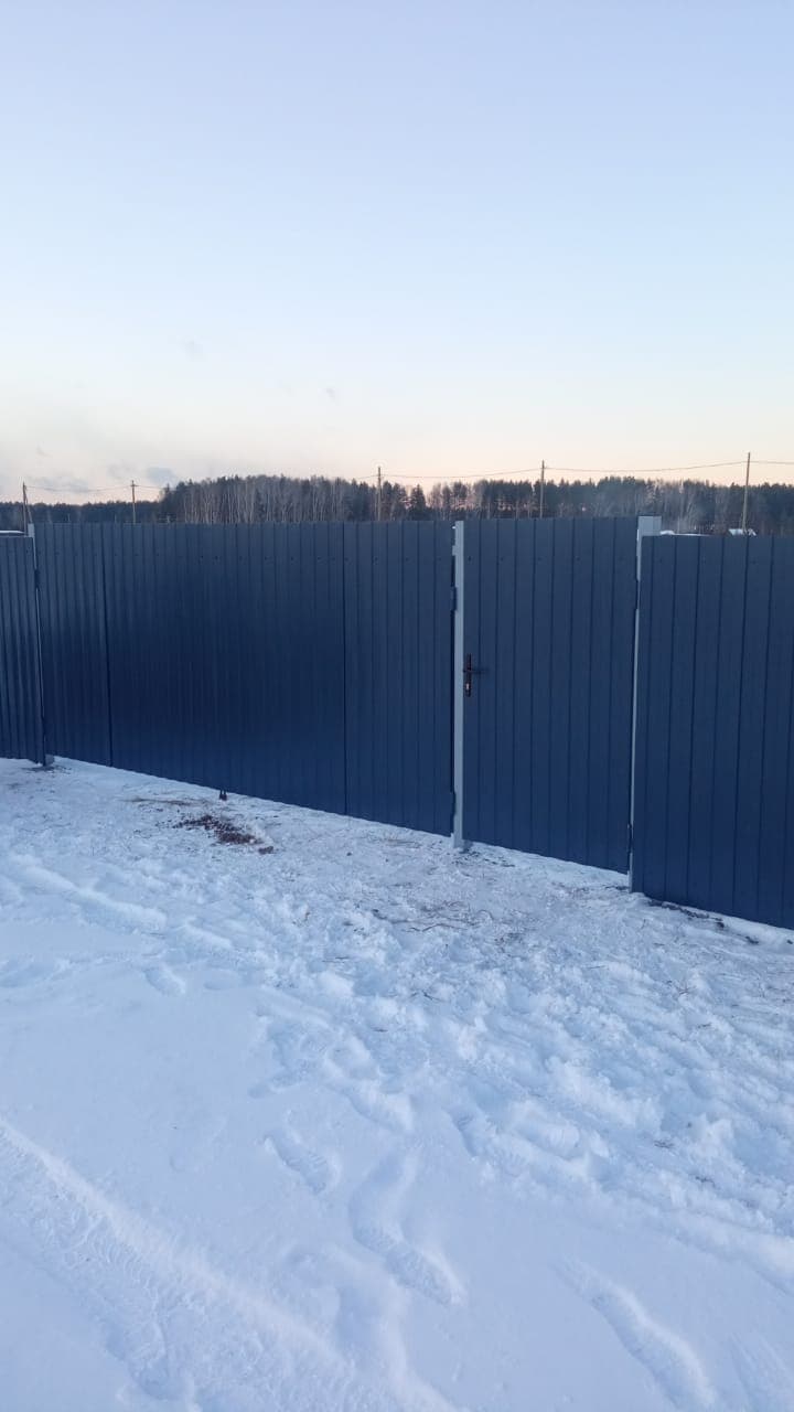 Забор из профнастила в КП Финские дачи, фото, видео